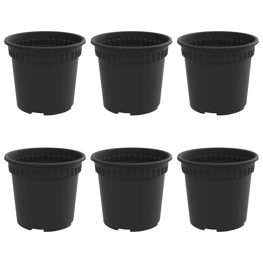 Ronde Bloempot 6 pcs Zwart Ø 15 x 12 cm Kunststof