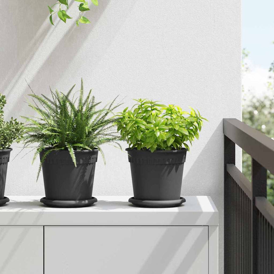 Ronde Bloempot 6 pcs Zwart Ø 17 x 14 cm Kunststof