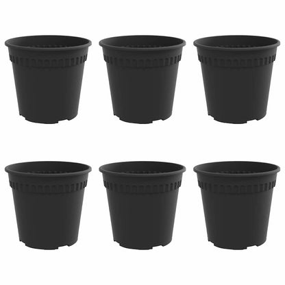 Ronde Bloempot 6 pcs Zwart Ø 19 x 16 cm Kunststof