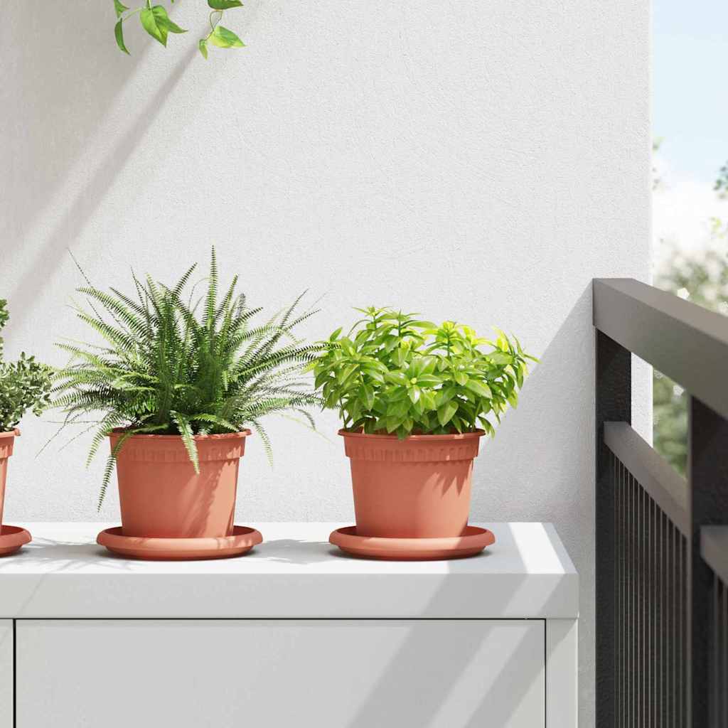 Ronde Bloempot 24 pcs Baksteenrood Ø 12,5 x 10 cm Kunststof
