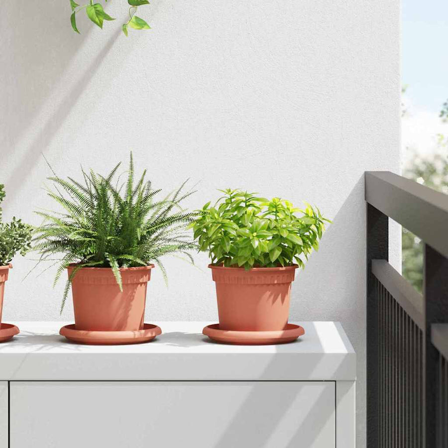 Ronde Bloempot 24 pcs Baksteenrood Ø 12,5 x 10 cm Kunststof