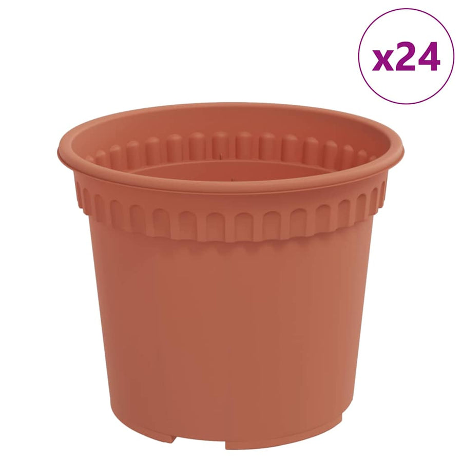 Ronde Bloempot 24 pcs Baksteenrood Ø 12,5 x 10 cm Kunststof