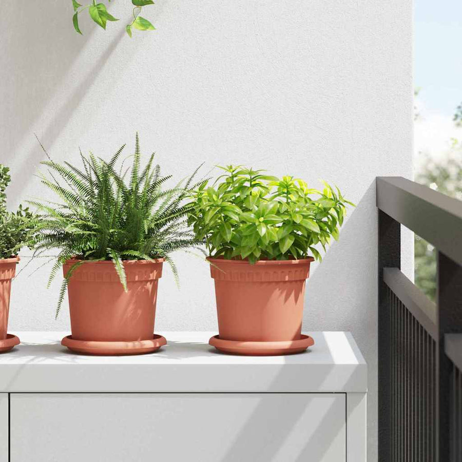 Ronde Bloempot 24 pcs Baksteenrood Ø 15 x 12 cm Kunststof