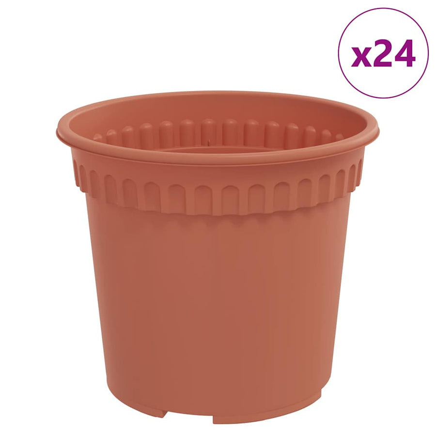 Ronde Bloempot 24 pcs Baksteenrood Ø 15 x 12 cm Kunststof