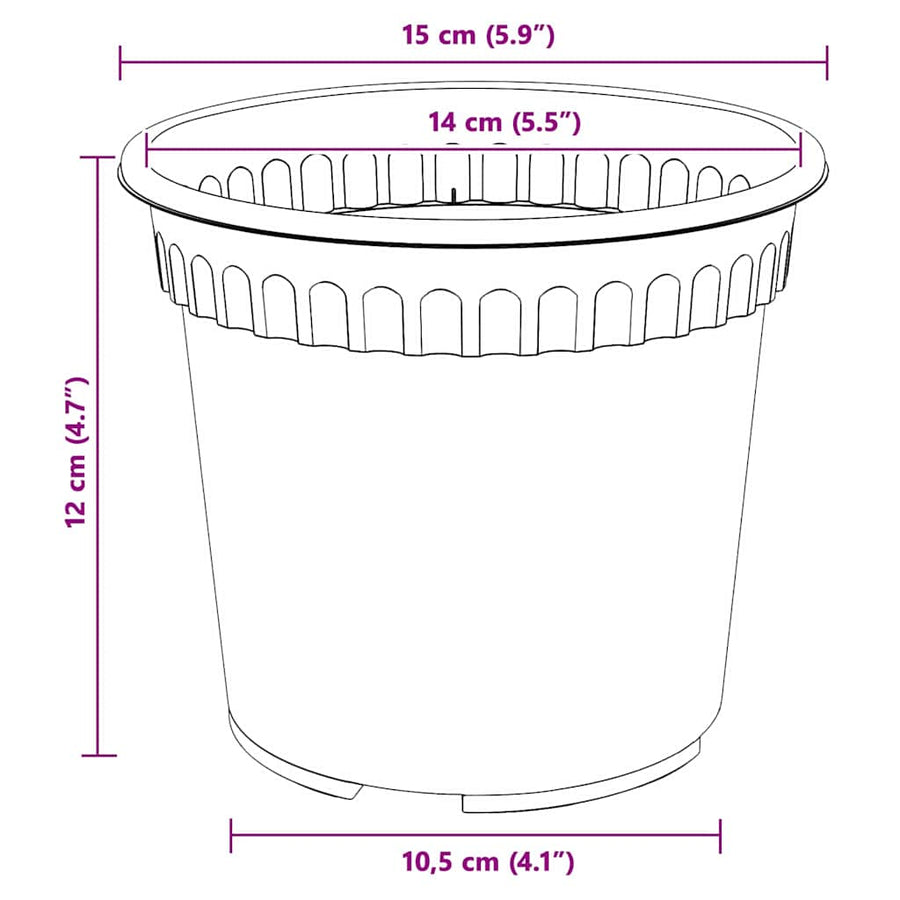 Ronde Bloempot 24 pcs Baksteenrood Ø 15 x 12 cm Kunststof