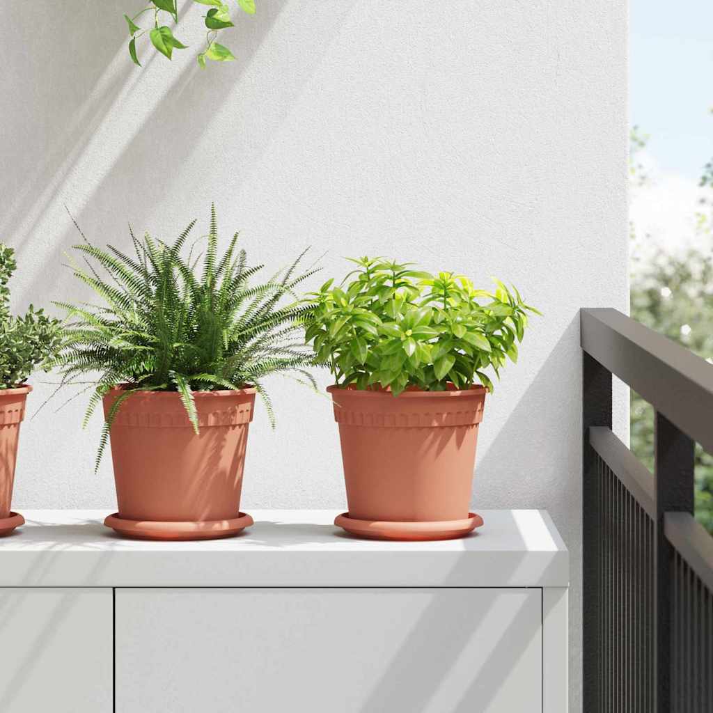 Ronde Bloempot 24 pcs Baksteenrood Ø 17 x 14 cm Kunststof
