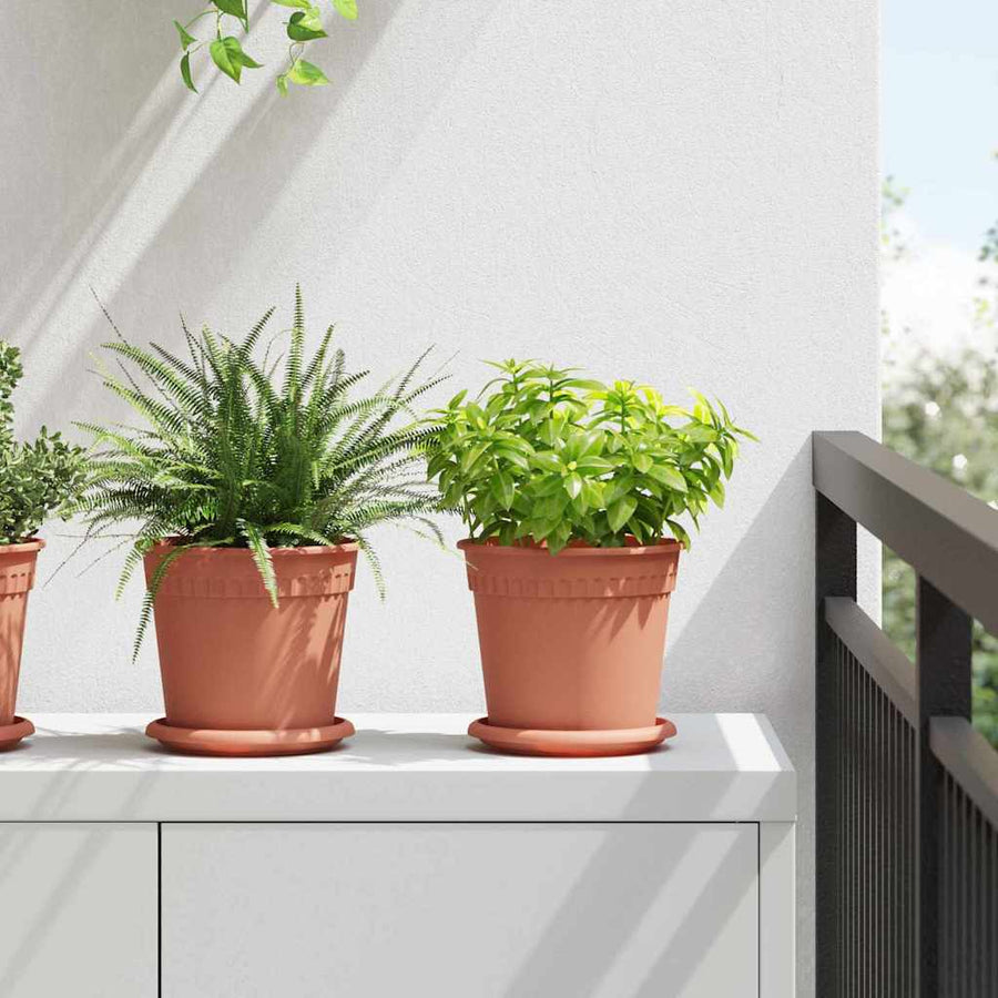 Ronde Bloempot 24 pcs Baksteenrood Ø 17 x 14 cm Kunststof