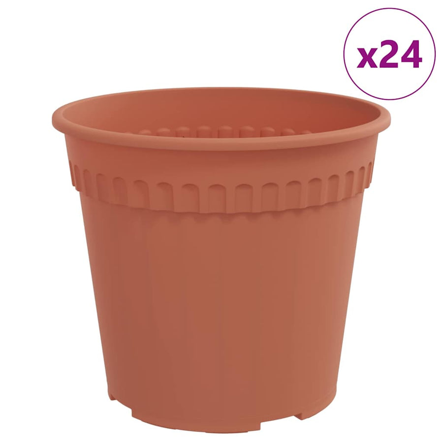 Ronde Bloempot 24 pcs Baksteenrood Ø 17 x 14 cm Kunststof