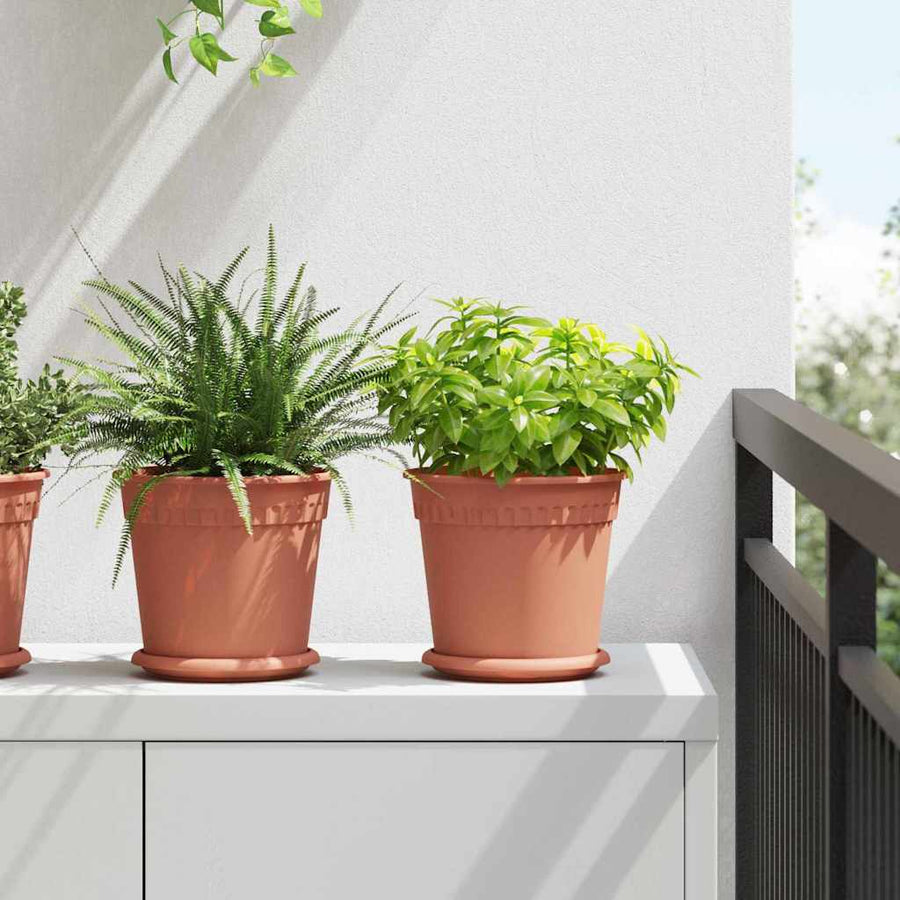 Ronde Bloempot 24 pcs Baksteenrood Ø 19 x 16 cm Kunststof