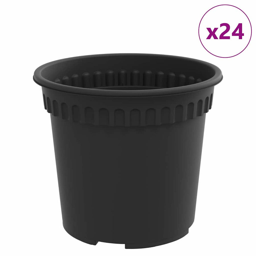 Ronde Bloempot 24 pcs Zwart Ø 15 x 12 cm Kunststof