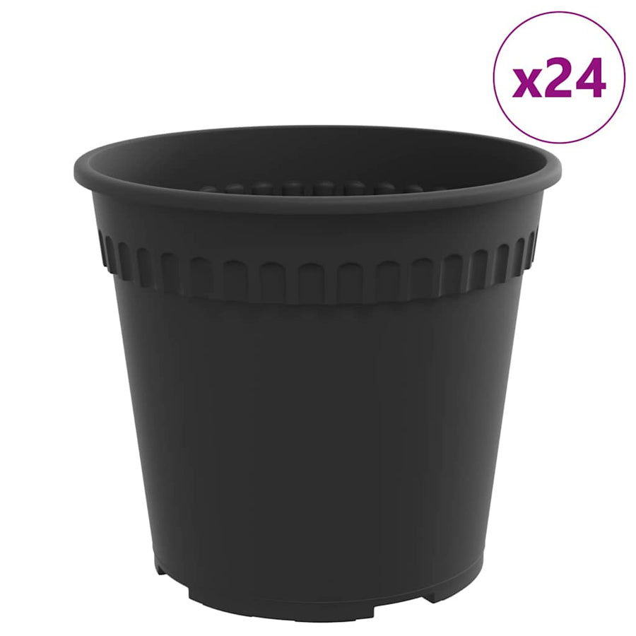 Ronde Bloempot 24 pcs Zwart Ø 19 x 16 cm Kunststof