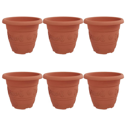 Ronde Bloempot 6 pcs Baksteenrood Ø 26 x 21.5 cm Kunststof