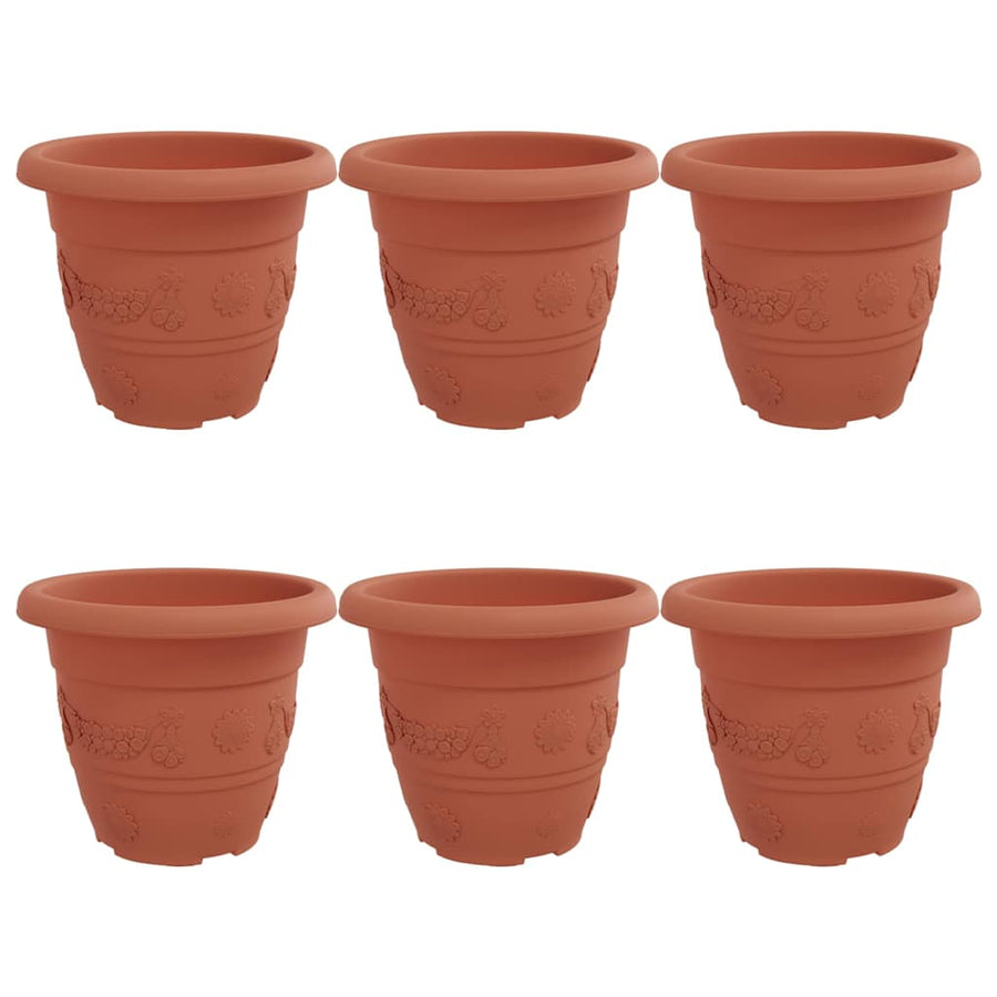Ronde Bloempot 6 pcs Baksteenrood Ø 26 x 21.5 cm Kunststof