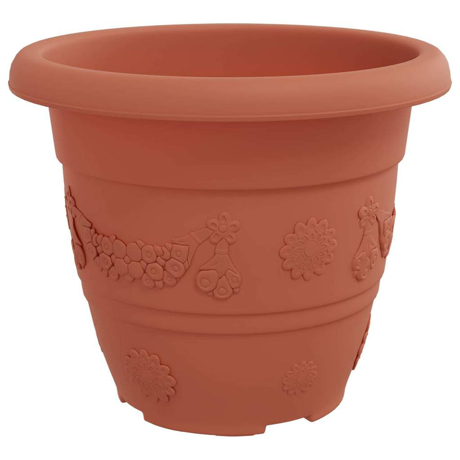Ronde Bloempot 6 pcs Baksteenrood Ø 26 x 21.5 cm Kunststof