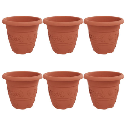 Ronde Bloempot 6 pcs Baksteenrood Ø 26 x 21.5 cm Kunststof