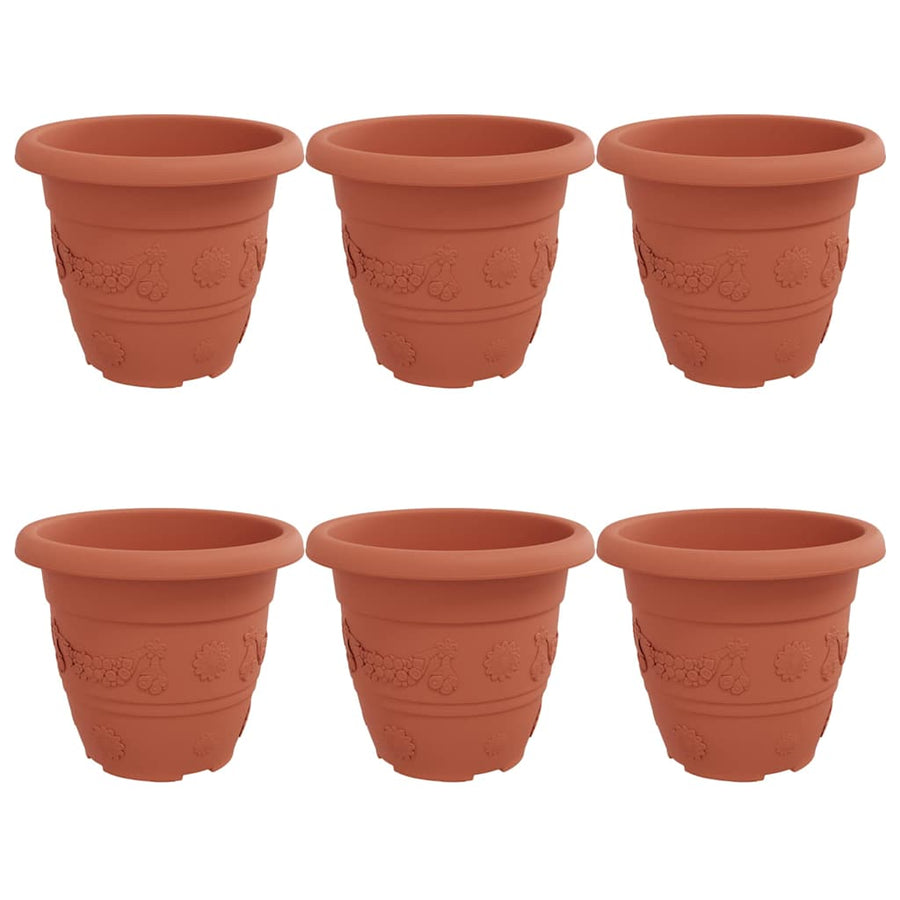 Ronde Bloempot 6 pcs Baksteenrood Ø 26 x 21.5 cm Kunststof