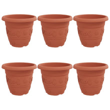 Ronde Bloempot 6 pcs Baksteenrood Ø 26 x 21.5 cm Kunststof