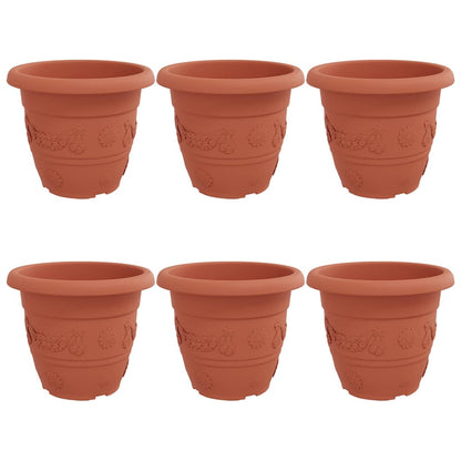 Ronde Bloempot 6 pcs Baksteenrood Ø 26 x 21.5 cm Kunststof