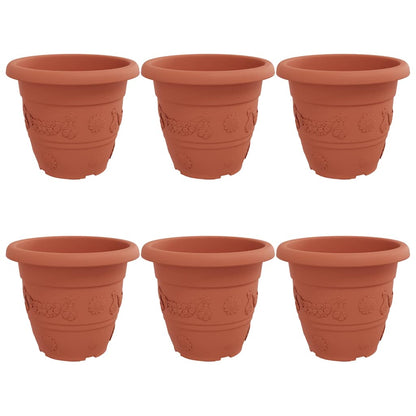 Ronde Bloempot 6 pcs Baksteenrood Ø 26 x 21.5 cm Kunststof