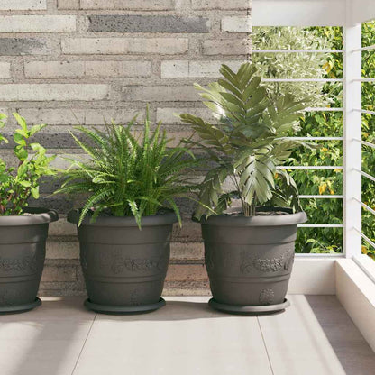 Ronde Bloempot 6 pcs Zwart Ø 26 x 21.5 cm Kunststof