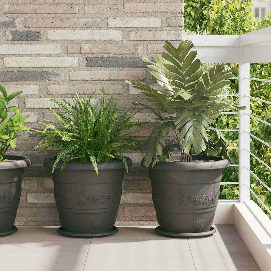 Ronde Bloempot 6 pcs Zwart Ø 26 x 21.5 cm Kunststof