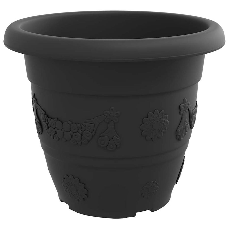 Ronde Bloempot 6 pcs Zwart Ø 26 x 21.5 cm Kunststof