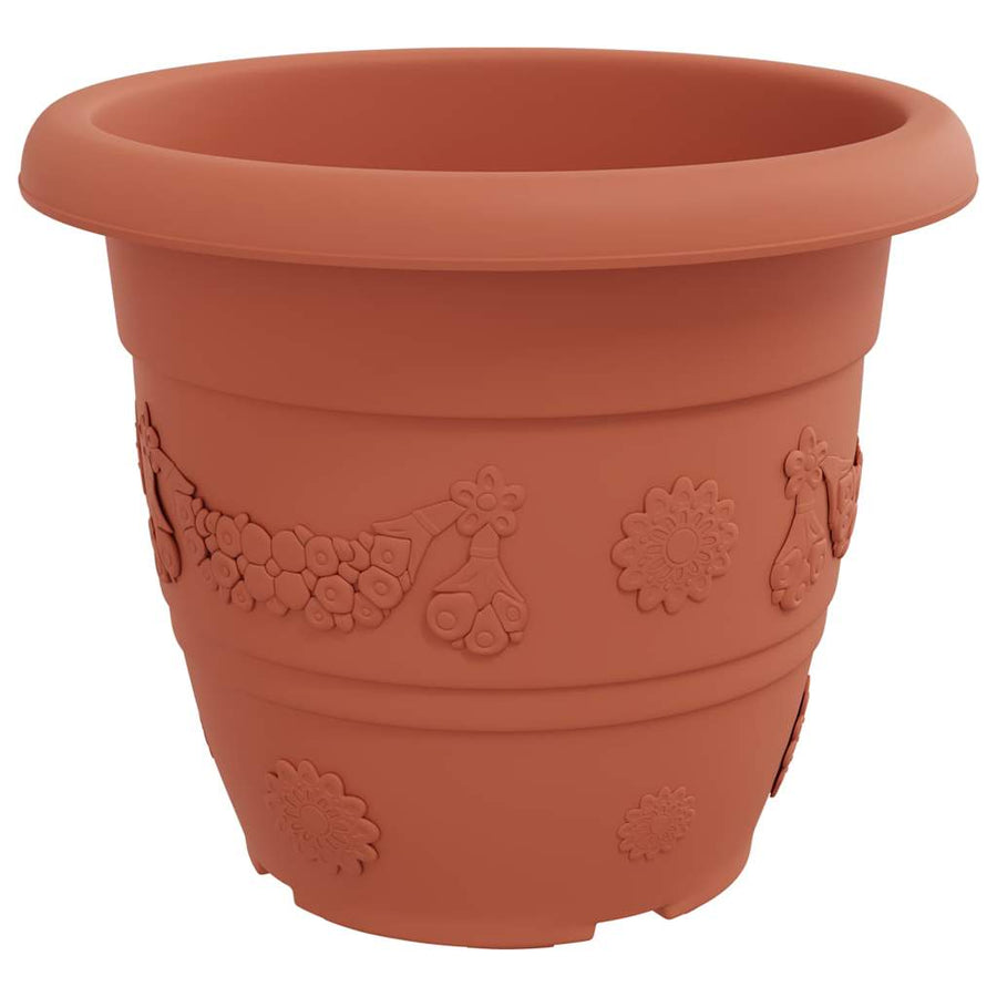 Ronde Bloempot 24 pcs Baksteenrood Ø 26 x 21.5 cm Kunststof