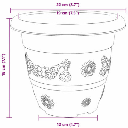 Ronde Bloempot 24 pcs Zwart Ø 26 x 21.5 cm Kunststof