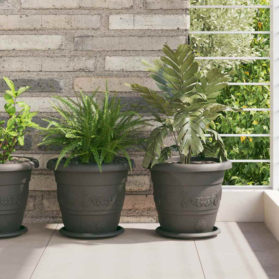 Ronde Bloempot 24 pcs Zwart Ø 26 x 21.5 cm Kunststof