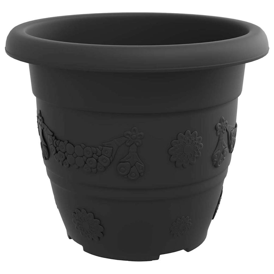 Ronde Bloempot 24 pcs Zwart Ø 26 x 21.5 cm Kunststof