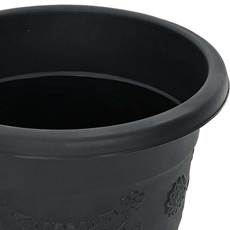 Ronde Bloempot 24 pcs Zwart Ø 26 x 21.5 cm Kunststof