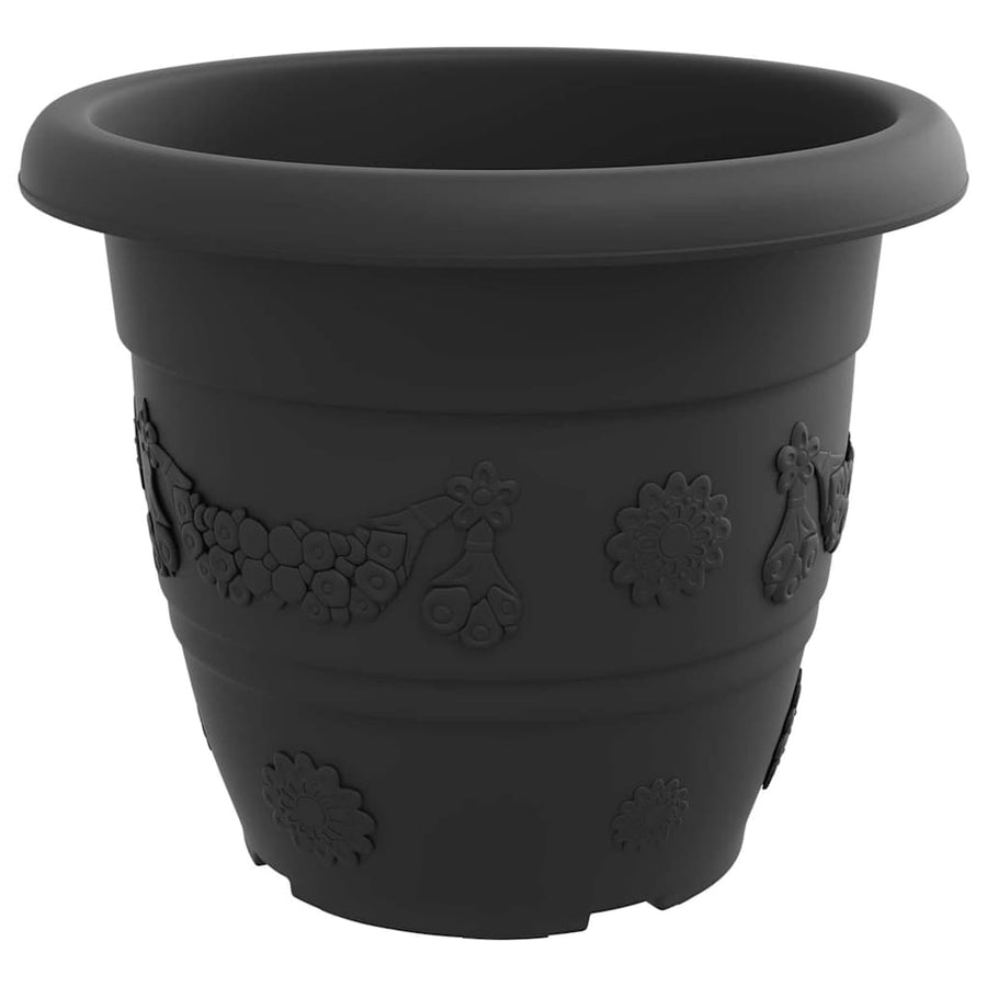 Ronde Bloempot 24 pcs Zwart Ø 26 x 21.5 cm Kunststof