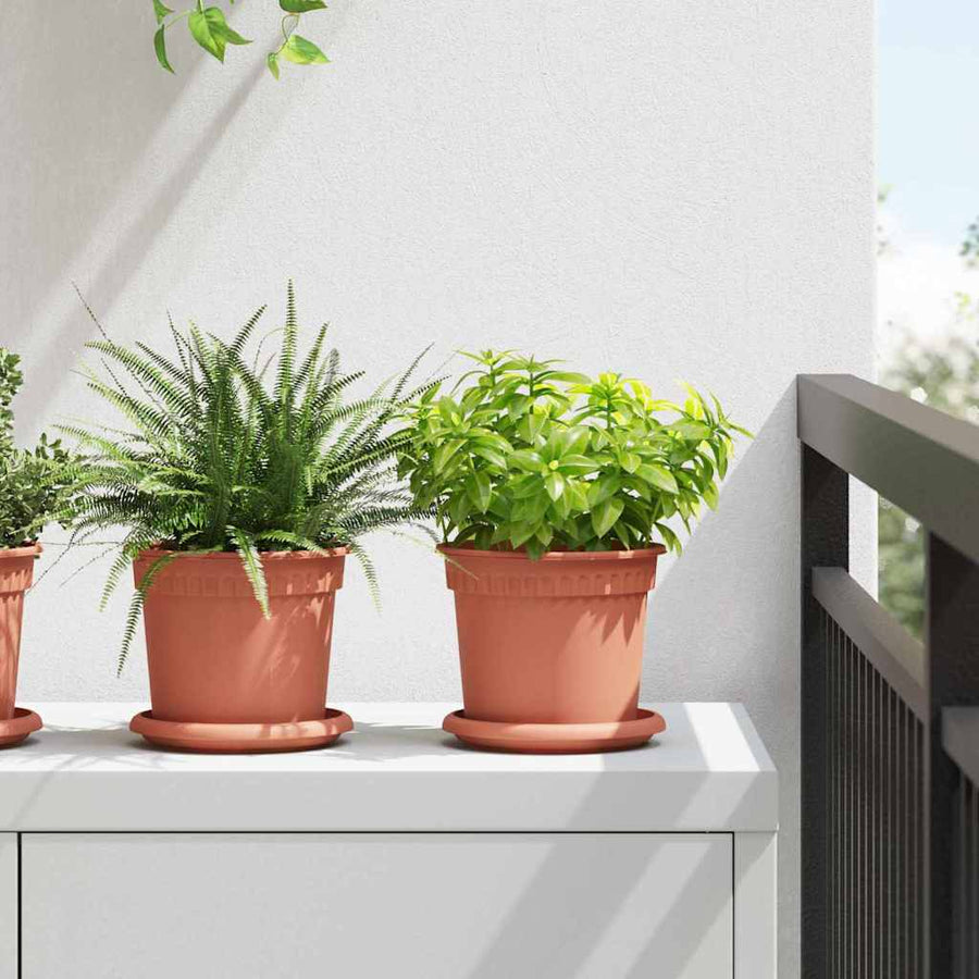 Ronde Bloemenschalen 6 pcs Baksteenrood Ø 14 x 2 cm Kunststof