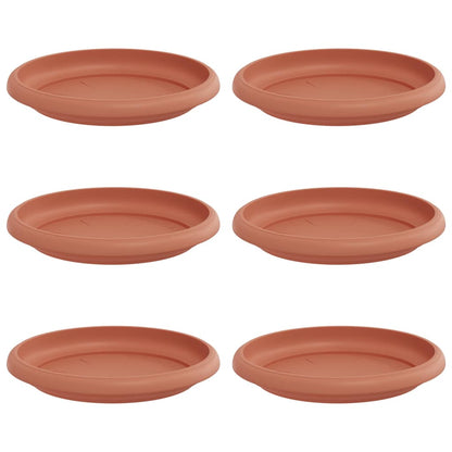 Ronde Bloemenschalen 6 pcs Baksteenrood Ø 14 x 2 cm Kunststof