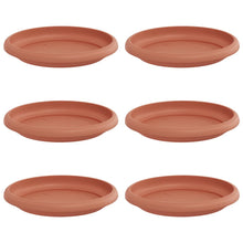 Ronde Bloemenschalen 6 pcs Baksteenrood Ø 14 x 2 cm Kunststof