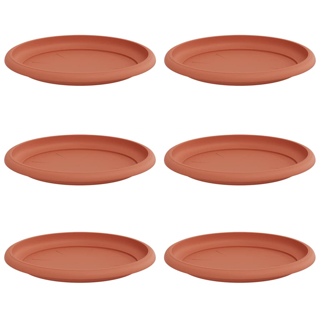 Ronde Bloemenschalen 6 pcs Baksteenrood Ø 14 x 2 cm Kunststof