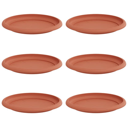 Ronde Bloemenschalen 6 pcs Baksteenrood Ø 14 x 2 cm Kunststof
