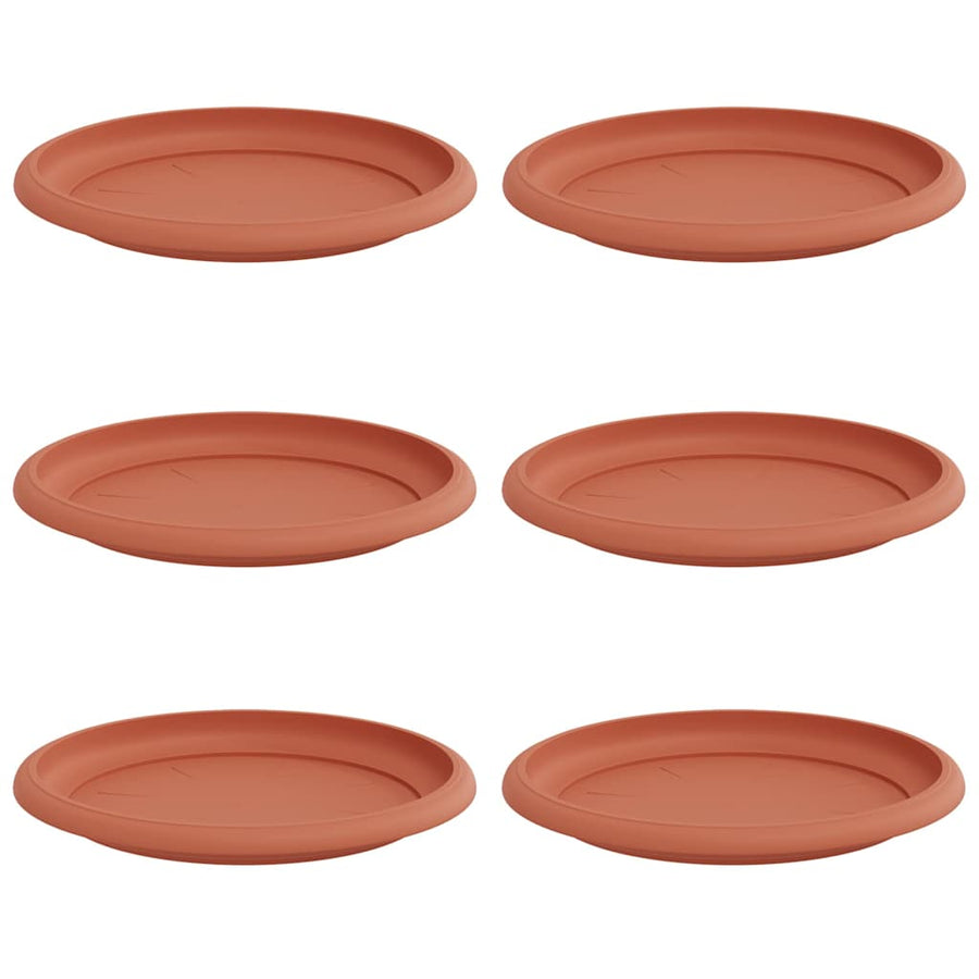 Ronde Bloemenschalen 6 pcs Baksteenrood Ø 14 x 2 cm Kunststof