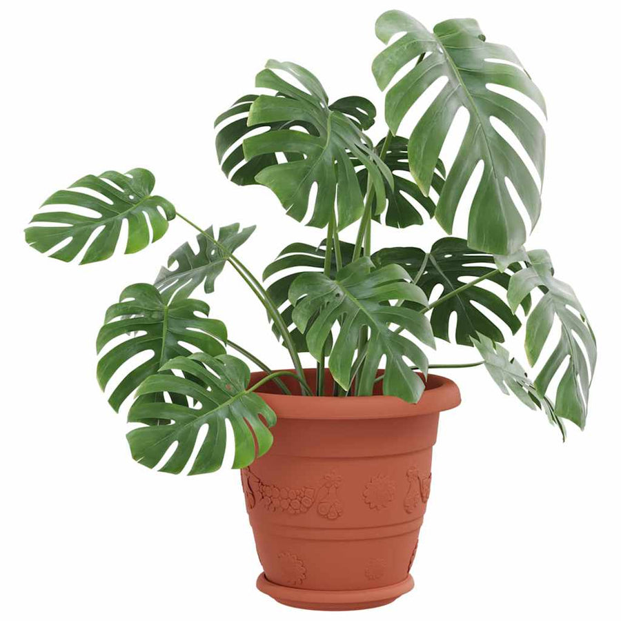 Ronde Bloemenschalen 6 pcs Baksteenrood Ø 14 x 2 cm Kunststof
