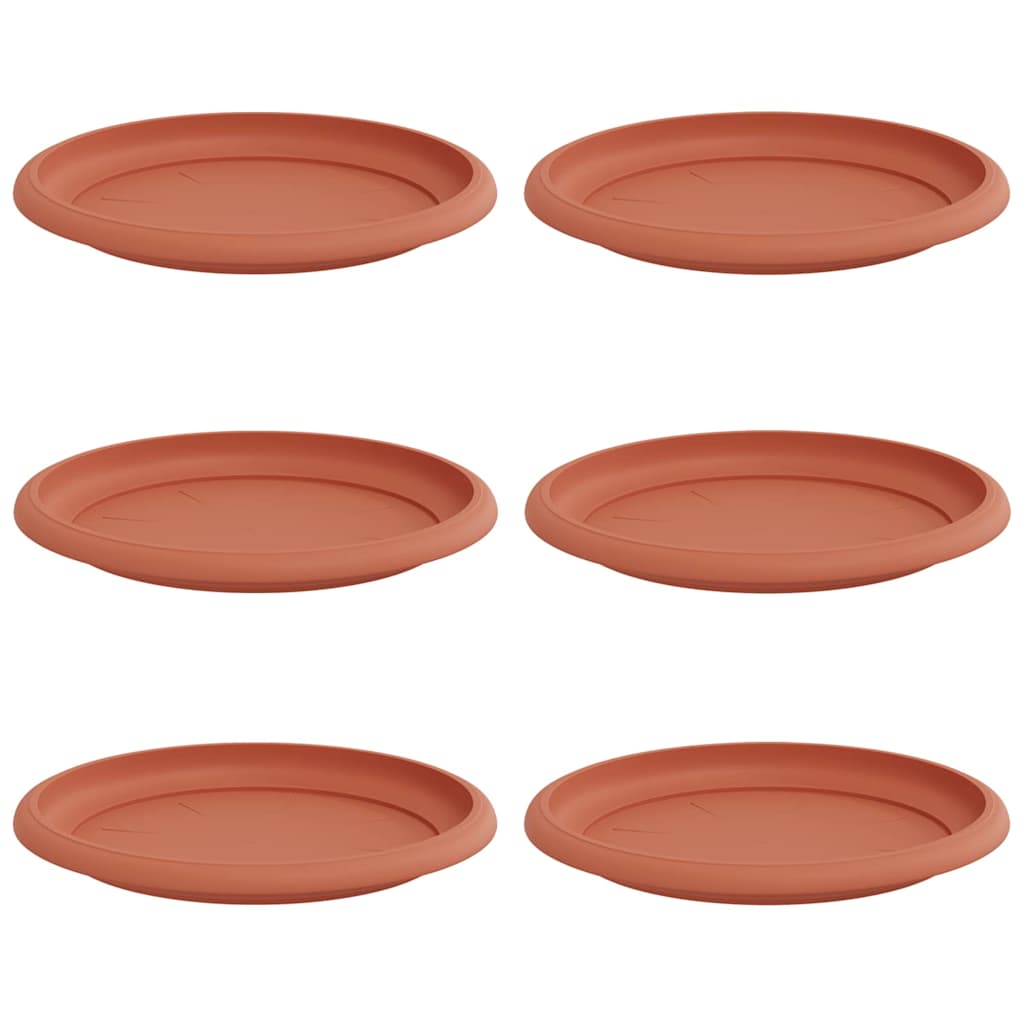 Ronde Bloemenschalen 6 pcs Baksteenrood Ø 14 x 2 cm Kunststof