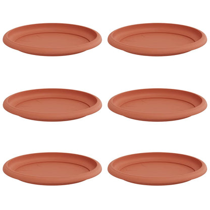Ronde Bloemenschalen 6 pcs Baksteenrood Ø 14 x 2 cm Kunststof