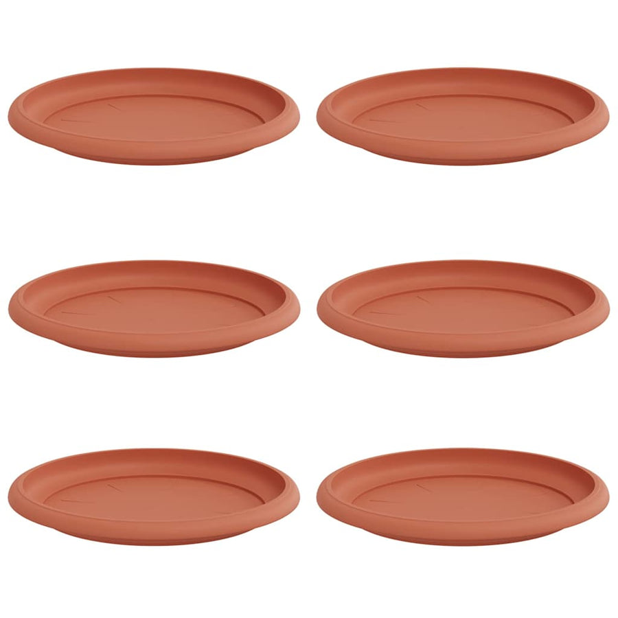 Ronde Bloemenschalen 6 pcs Baksteenrood Ø 14 x 2 cm Kunststof
