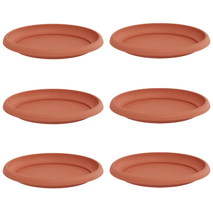 Ronde Bloemenschalen 6 pcs Baksteenrood Ø 14 x 2 cm Kunststof