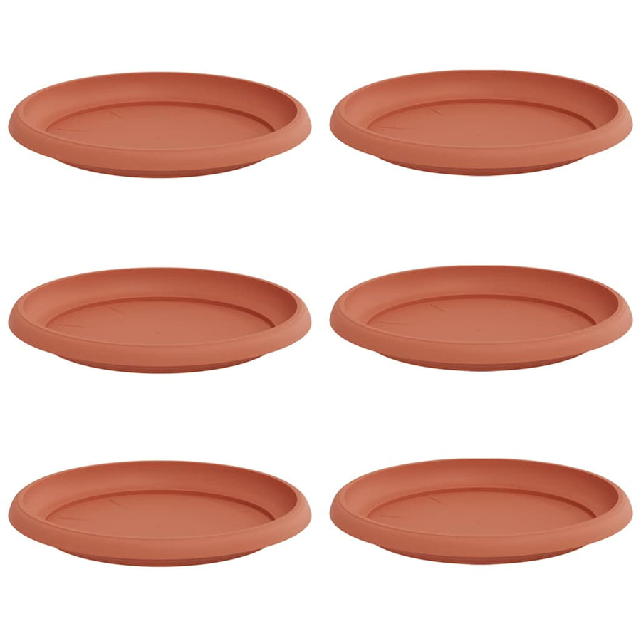 Ronde Bloemenschalen 6 pcs Baksteenrood Ø 14 x 2 cm Kunststof