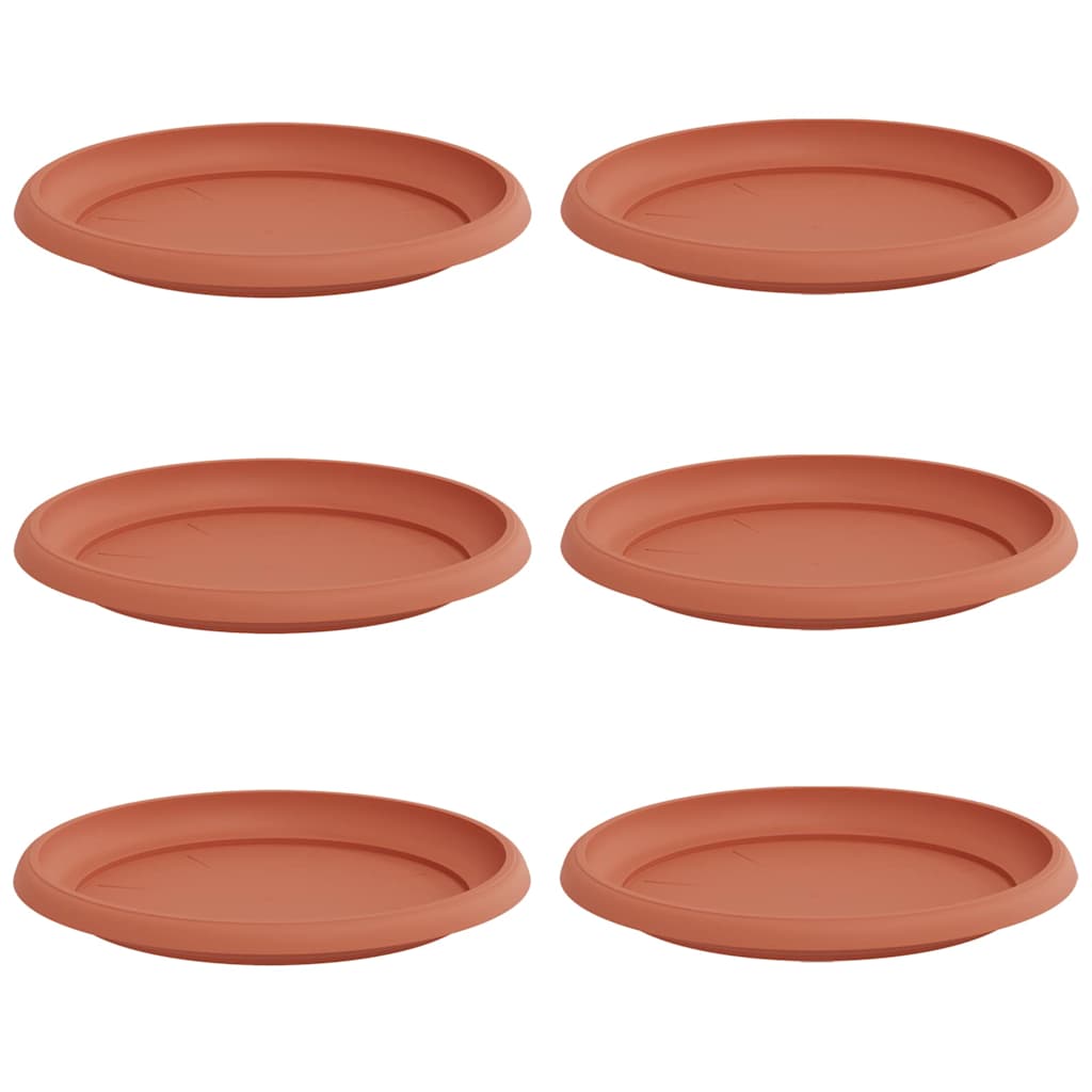 Ronde Bloemenschalen 6 pcs Baksteenrood Ø 14 x 2 cm Kunststof