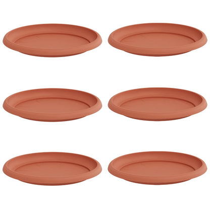 Ronde Bloemenschalen 6 pcs Baksteenrood Ø 14 x 2 cm Kunststof
