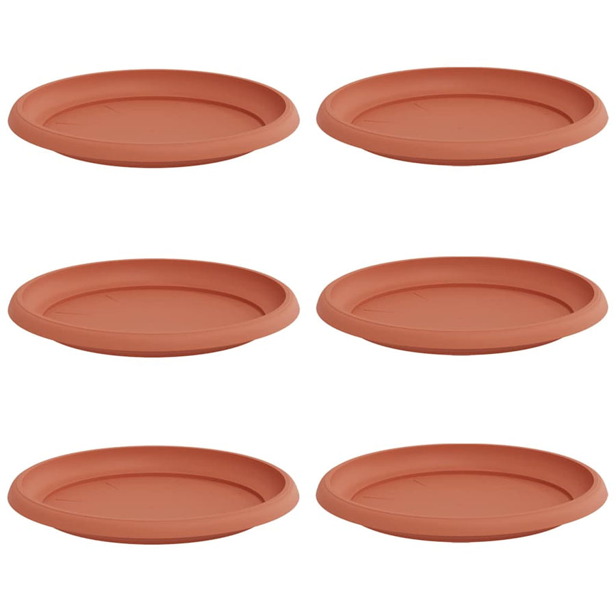 Ronde Bloemenschalen 6 pcs Baksteenrood Ø 14 x 2 cm Kunststof