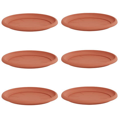 Ronde Bloemenschalen 6 pcs Baksteenrood Ø 14 x 2 cm Kunststof