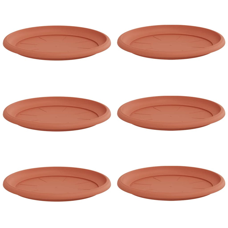Ronde Bloemenschalen 6 pcs Baksteenrood Ø 14 x 2 cm Kunststof