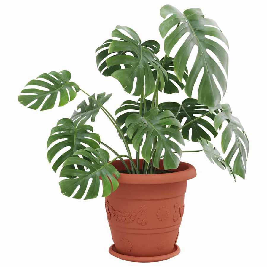 Ronde Bloemenschalen 6 pcs Baksteenrood Ø 14 x 2 cm Kunststof